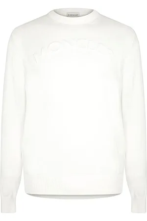 Moncler Sweathshirts & Hoodies, Herre, Hvid, M, Uld, Stilfuldt Strik til Alle Anledninger