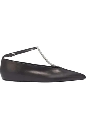 Jil Sander Sko, Dame, Sort, 39 EU, Læder, Læder Ballerina Sko