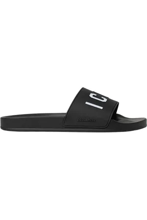 Dsquared2 Sko, Herre, Sort, 41 EU, Sorte Gummislides Sandaler