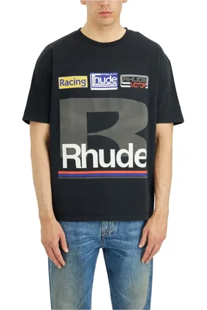 Rhude Top, Herre, Sort, S, Petrol Patch T-shirt Urban Stil