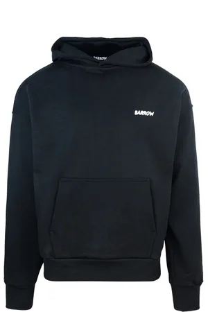 BARROW Sweathshirts & Hoodies, Herre, Sort, M, Bomuld, Sort hættetrøje med forlomme print