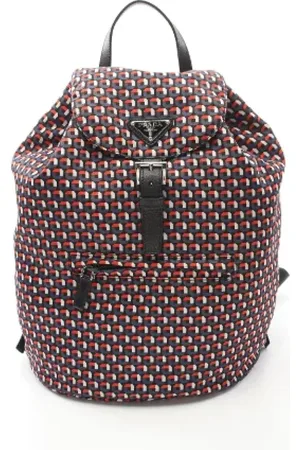 Prada Pre-owned, Dame, Sort, ONE SIZE, Uld, Pre-owned Canvas rygsaekke