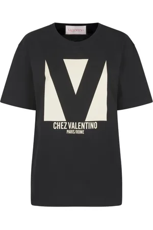 VALENTINO Top, Dame, Sort, 2XS, Bomuld, Sort Bomuld Jersey T-shirt med Print