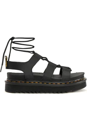 Dr. Martens Sko, Dame, Sort, 40 EU, Læder, Sorte lædersandaler til kvinder
