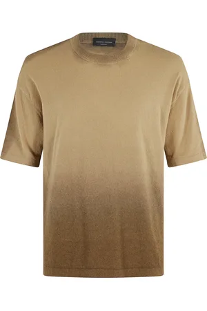 Roberto Collina Top, Herre, Brun, L, Bomuld, Solbleget bomuldst-shirt