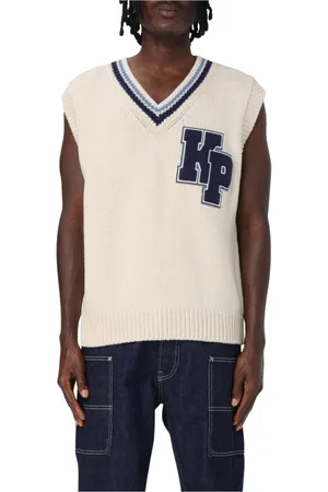Kenzo Strik, Herre, Hvid, M, Uld, Hvid Formel Sweater Vest
