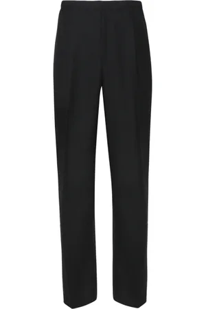 Fendi Bukser, Herre, Sort, XL, Uld, Sorte uldbukser med elastisk talje