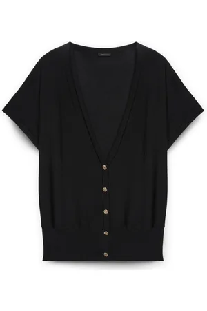 Fiorella rubino Strik, Dame, Sort, S, Let Cardigan med Knapper