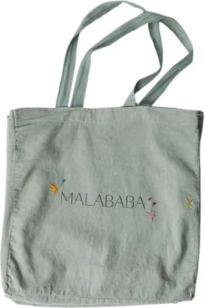 MALABABA Taske, Dame, Grøn, ONE SIZE, Bomuld, Den økologiske taske med broderi
