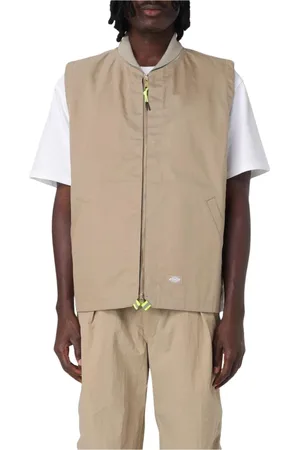 Dickies Jakke, Herre, , S, Bomuld, Sand Utility Vest Lynlås Lukning