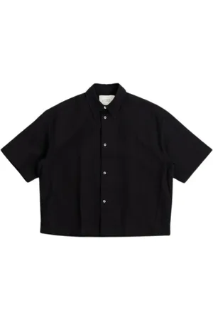 STUDIO NICHOLSON Skjorte, Herre, Sort, XL, Bomuld, Sort Sanko Skjorte Bomuldsblanding Twill