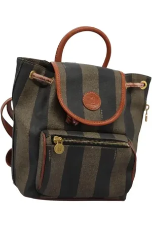 Fendi Pre-owned, Dame, Brun, ONE SIZE, Uld, Pre-owned Canvas rygsaekke