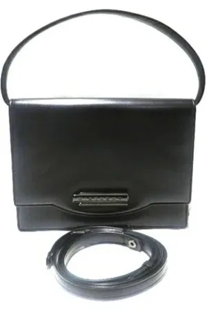 Givenchy Pre-owned, Dame, Sort, ONE SIZE, Uld, Pre-owned Laeder hndtasker