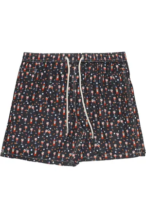 MC2 SAINT BARTH Badetøj, Herre, Flerfarvet, M, Sort Sea Swim Trunks Double Spritz
