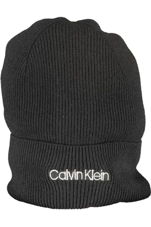 Calvin Klein Tilbehør, Dame, Sort, ONE SIZE, Uld, Sort Uld Broderet Logo Kasket