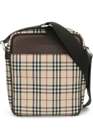 Burberry Pre-owned, Dame, Brun, ONE SIZE, Uld, Pre-owned Canvas crossbody-tasker