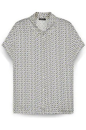 Fiorella rubino Bluser & Skjorter, Dame, Flerfarvet, 7XL, Satin, Skjorte i satin med mikro-prikker
