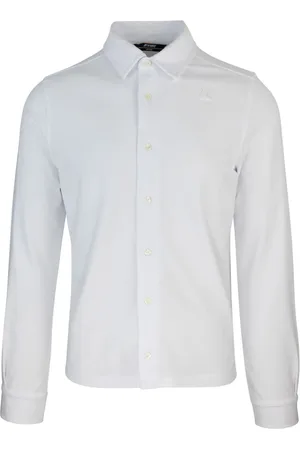 K-Way Skjorte, Herre, Hvid, XL, Bomuld, Hvid Piqué Skjorte Slim Fit