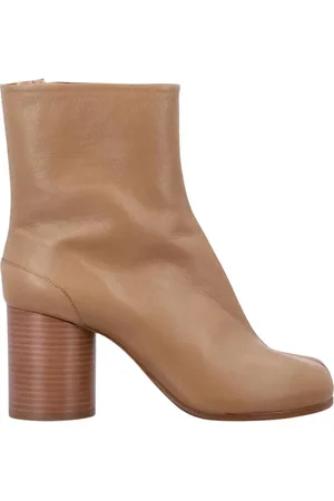 Maison Margiela Sko, Dame, Brun, 36 EU, Uld, Hvide SplitToe Ankelstøvler