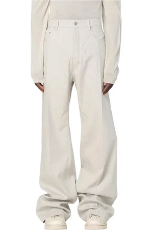 Rick Owens Jeans, Herre, Hvid, W33, Linned, Bred Ben Linned Jeans