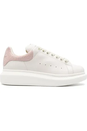 Alexander McQueen Sko, Dame, Hvid, 40 EU, Uld, Hvide og lyserøde sneakers til kvinder