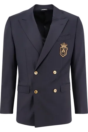 Dolce & Gabbana Jakke, Herre, Blå, M, Uld, Blå Dobbeltradet Uld Blazer