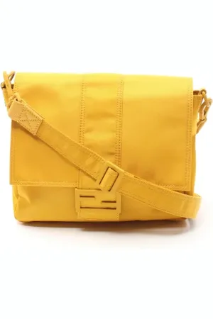 Fendi Pre-owned, Dame, Gul, ONE SIZE, Uld, Pre-owned Canvas crossbody-tasker