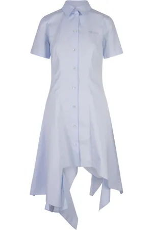 Alexander McQueen Kjole, Dame, Blå, 2XS, Bomuld, Blå Bomuld Stilfuld Skjorte