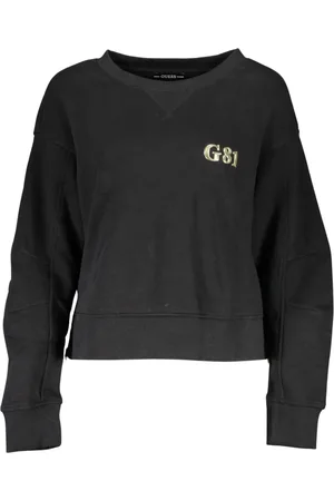 Guess Sweathshirts & Hoodies, Dame, Sort, L, Bomuld, Bomulds Sort Sweater med Sidelukninger