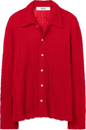 Séfr Bluser & Skjorter, Dame, Rød, M, Uld, Stilfulde Skjorter Kollektion