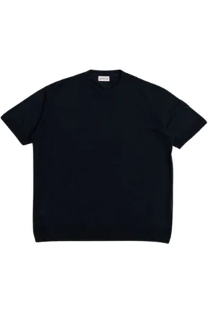 Moncler Top, Herre, Sort, M, Bomuld, Navy Blue Strik T-shirt