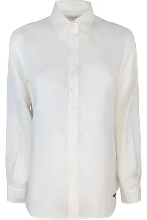 Max Mara Bluser & Skjorter, Dame, Hvid, XS, Hvidt Hørskjorte Broderi Udelukket