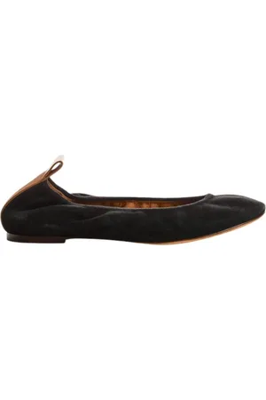 Lanvin Sko, Dame, Sort, 41 EU, Læder, Flade Ballerina Sko i Læder
