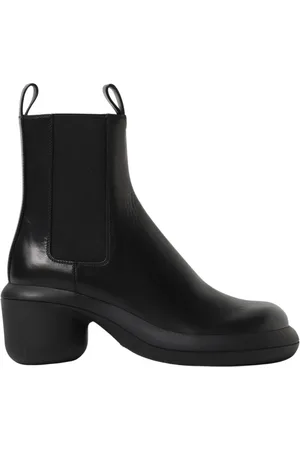Jil Sander Sko, Dame, Sort, 40 EU, Læder, Sorte Chunky Heel Ankelstøvler