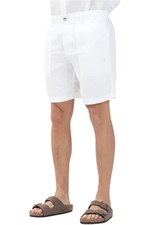 Calvin Klein Shorts, Herre, Hvid, W33, Linned, Hvide Linnedshorts Klassisk Stil