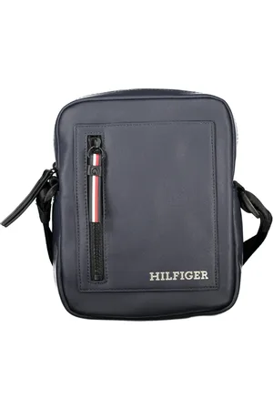 Tommy Hilfiger Taske, Herre, Blå, ONE SIZE, Uld, Blå Justerbar Skuldertaske med Lynlås
