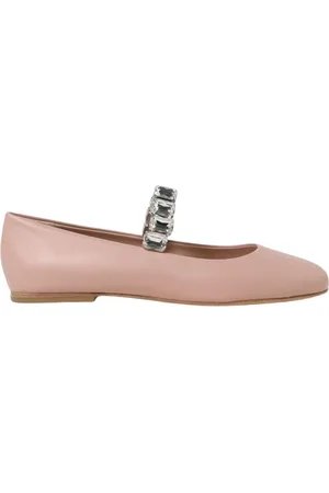 Casadei Sko, Dame, , 37 1/2 EU, Læder, Elegant Crystal Ballerina Flats