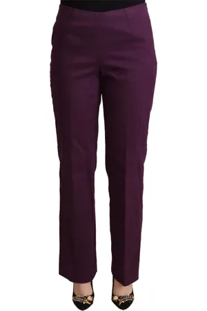 Bencivenga Bukser, Dame, Lilla, M, Uld, Elegant Violet High Waist Tapered Pants