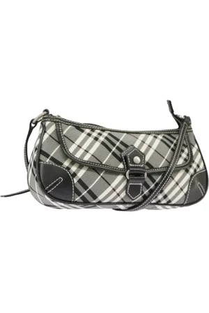 Burberry Pre-owned, Dame, Grå, ONE SIZE, Uld, Pre-owned Canvas skuldertasker