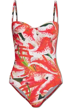 Tory Burch Badetøj, Dame, Rød, M, Uld, Badedragt med blomstermønster