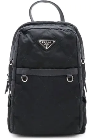Prada Pre-owned, Dame, Sort, ONE SIZE, Nylon, Pre-owned Canvas rygsaekke