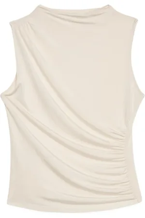 Oltre Top, Dame, Hvid, 2XL, Draperet Jersey-Top