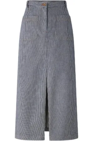 Sessun Nederdel, Dame, Blå, XS, Bomuld, Bomuld Blandet Midi Nederdel Jumpsuit
