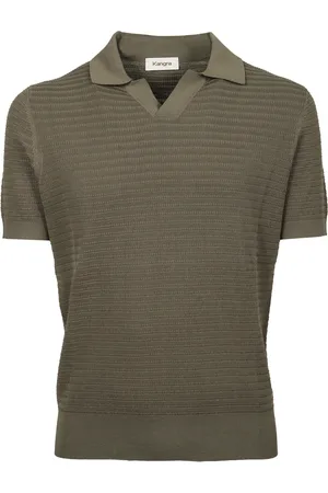 KANGRA CASHMERE Top, Herre, Grøn, L, Bomuld, Grøn bomuldspolo