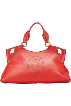 Cartier Pre-owned, Dame, Rød, ONE SIZE, Tyl, Pre-owned Laeder totes