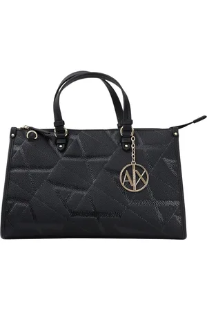 Armani Exchange Taske, Dame, Sort, ONE SIZE, Uld, Sort håndtaske med all-over logo