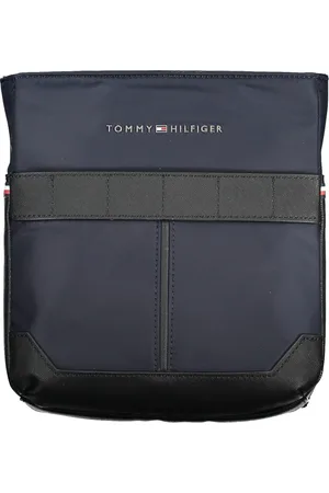 Tommy Hilfiger Taske, Herre, Blå, ONE SIZE, Uld, Blå Skuldertaske med Lynlås Lukning