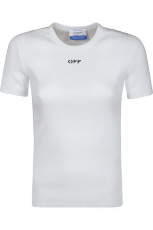 OFF-WHITE Top, Dame, Hvid, XS, Bomuld, T-shirt Strik
