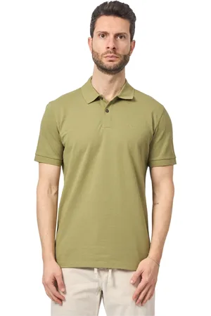 HUGO BOSS Top, Herre, Grøn, 2XL, Bomuld, Grøn Polo Skjorte med Broderet Logo