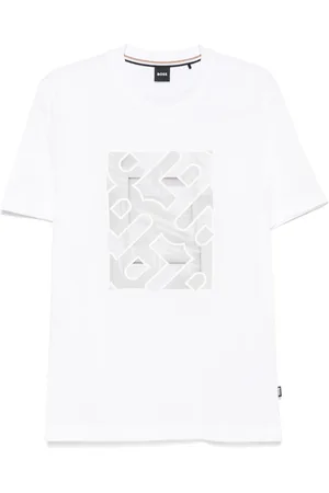 HUGO BOSS Top, Herre, Hvid, XL, Bomuld, Bomuld T-shirt 